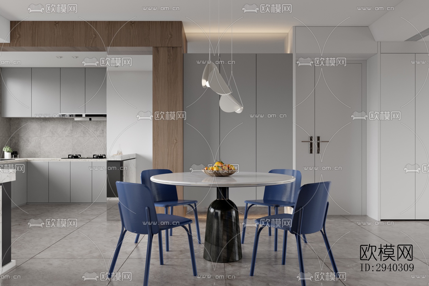 现代平层效果图下载（渲染图6）