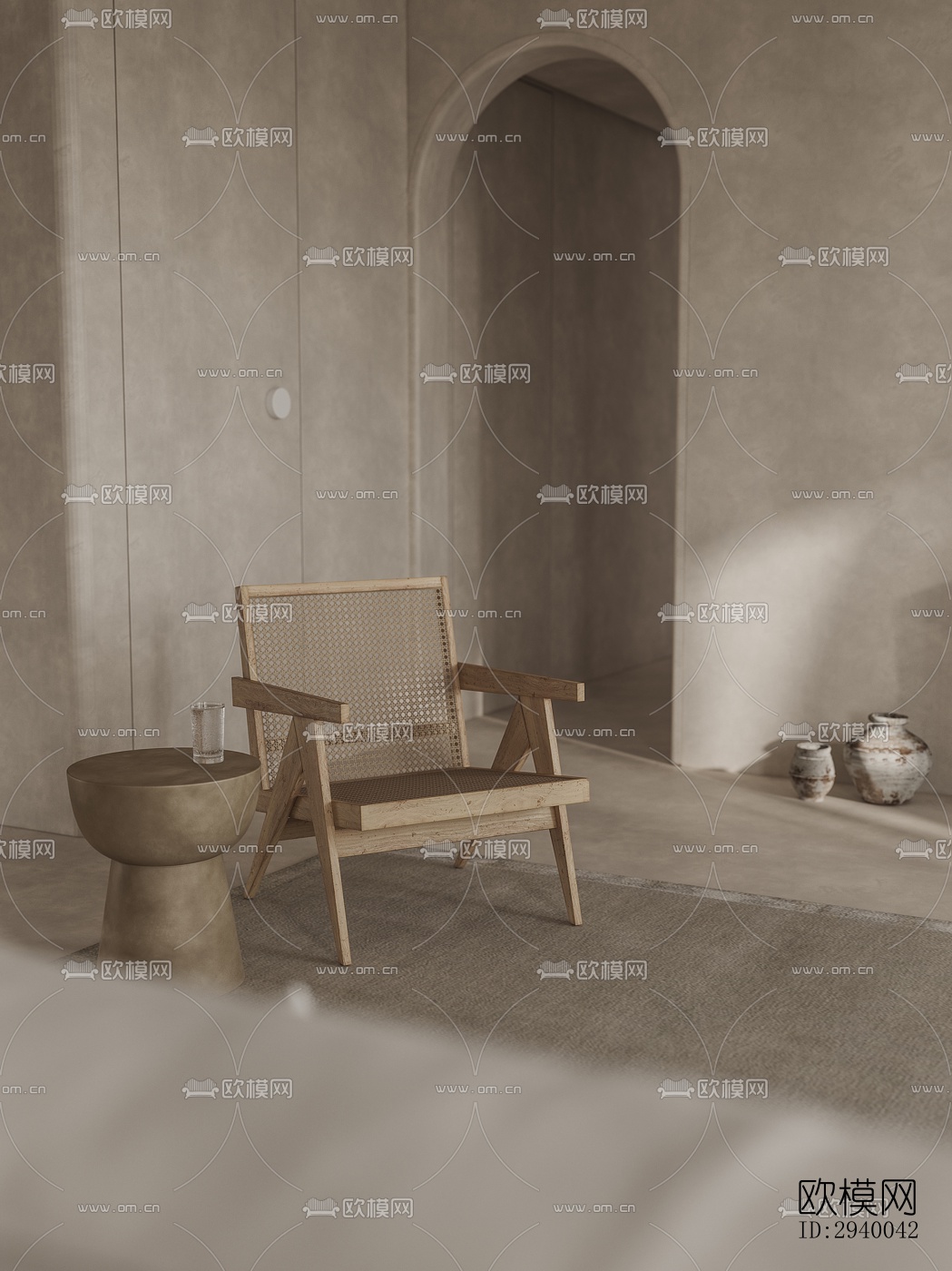 侘寂平层效果图下载（渲染图5）