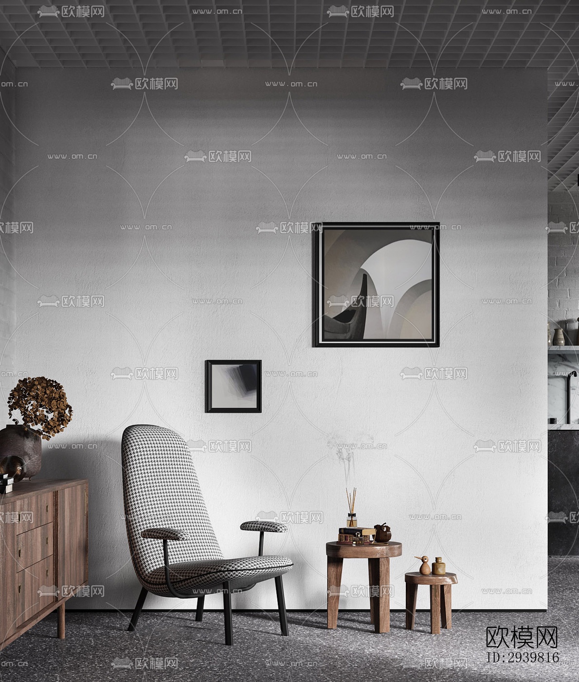 工业风公寓效果图下载（渲染图1）