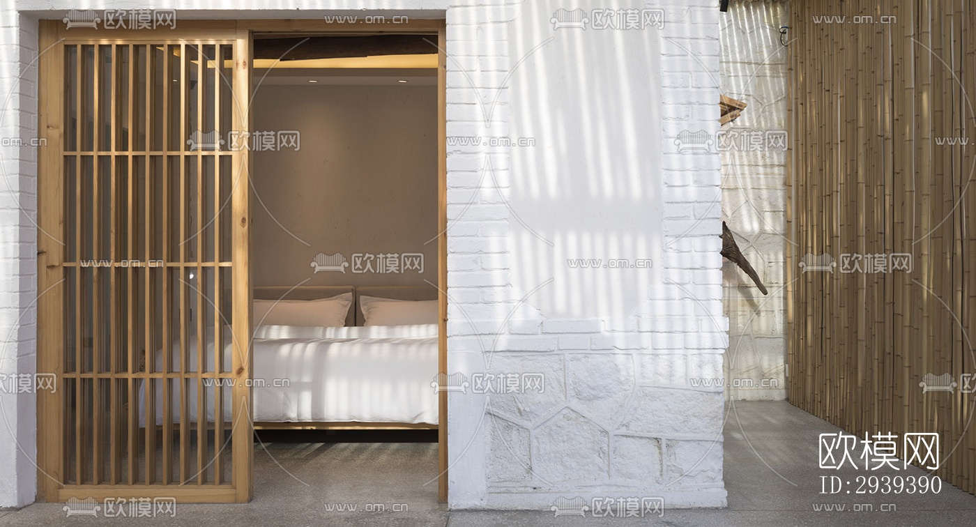 新中式酒店民宿效果图下载（渲染图11）