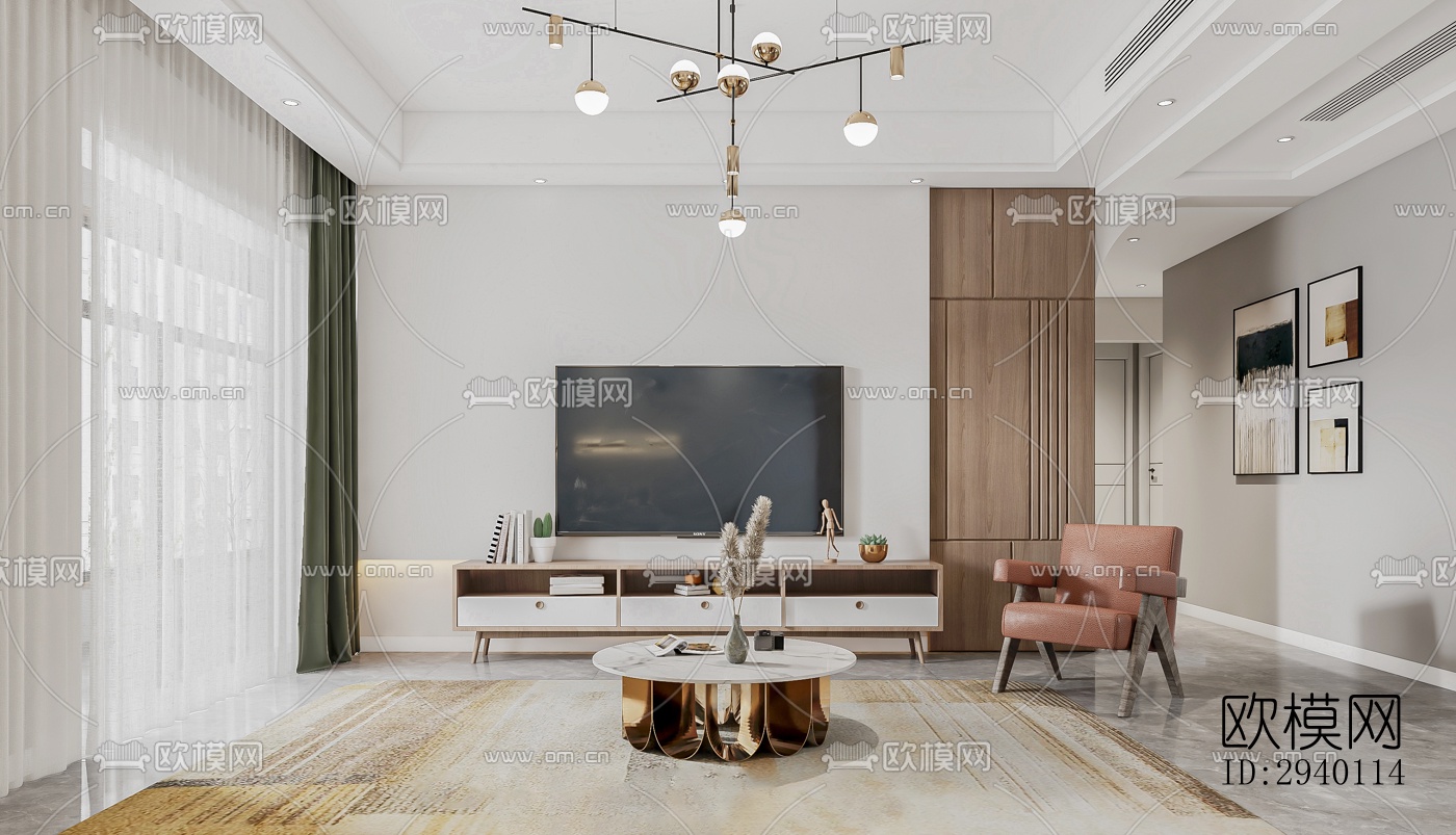 北欧平层效果图下载（渲染图6）