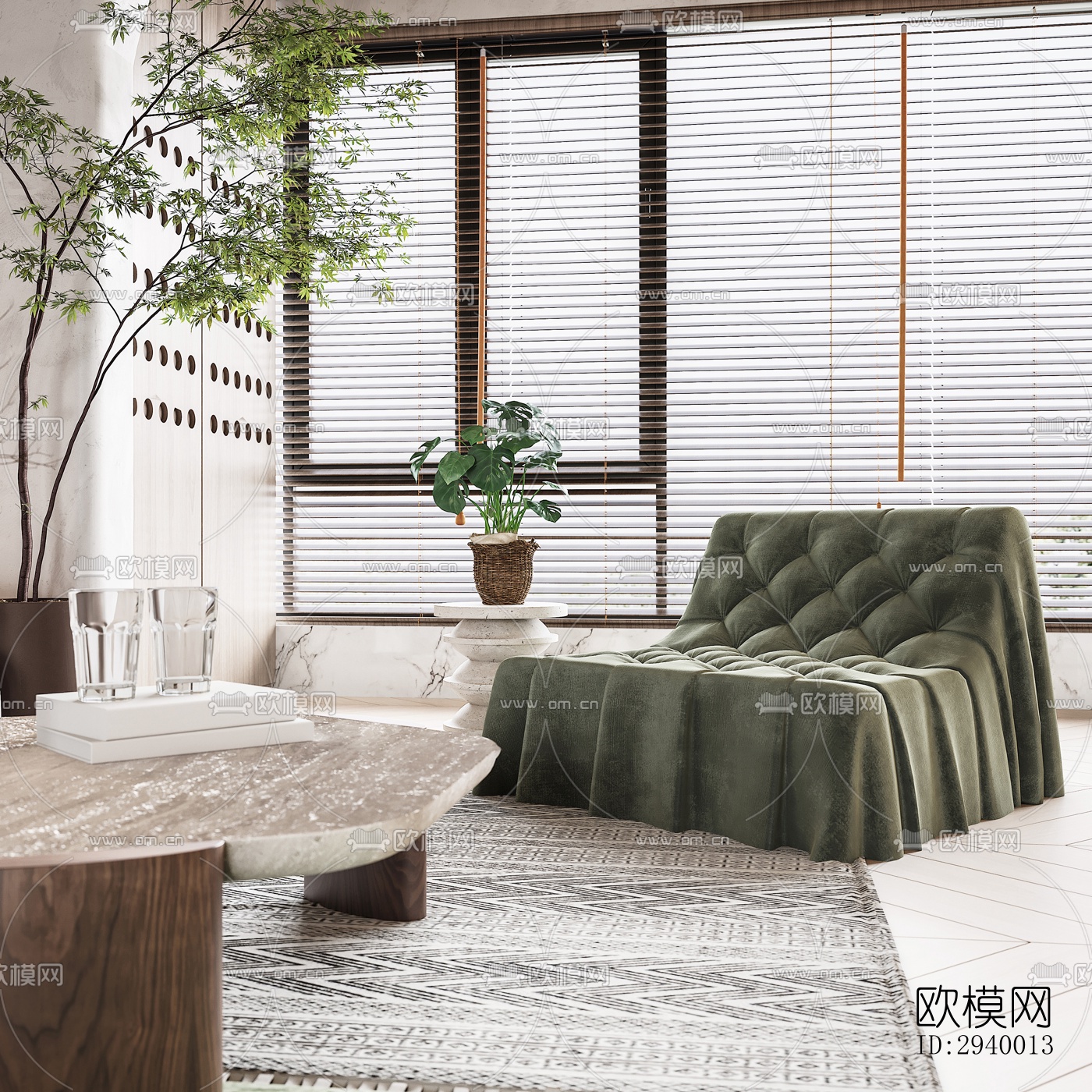 侘寂平层效果图下载（渲染图10）