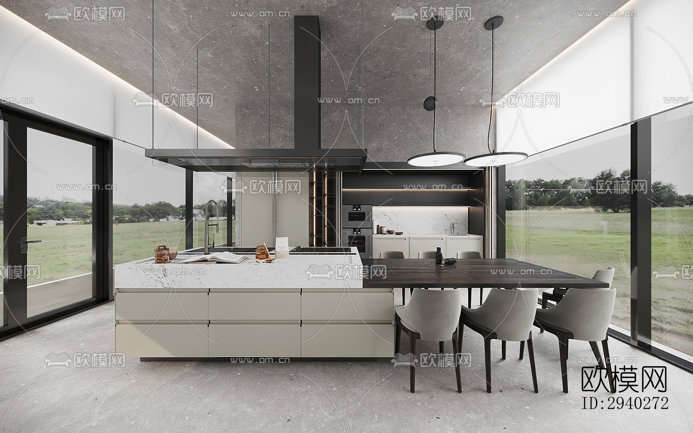 现代平层效果图下载（渲染图15）