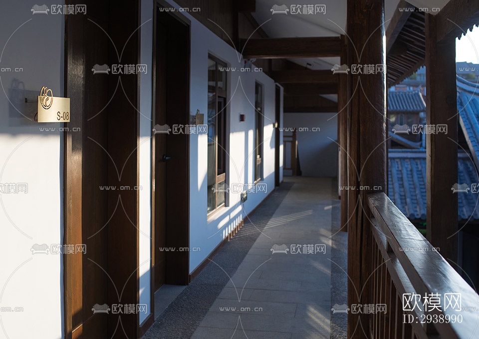 中式酒店民宿效果图下载（渲染图10）