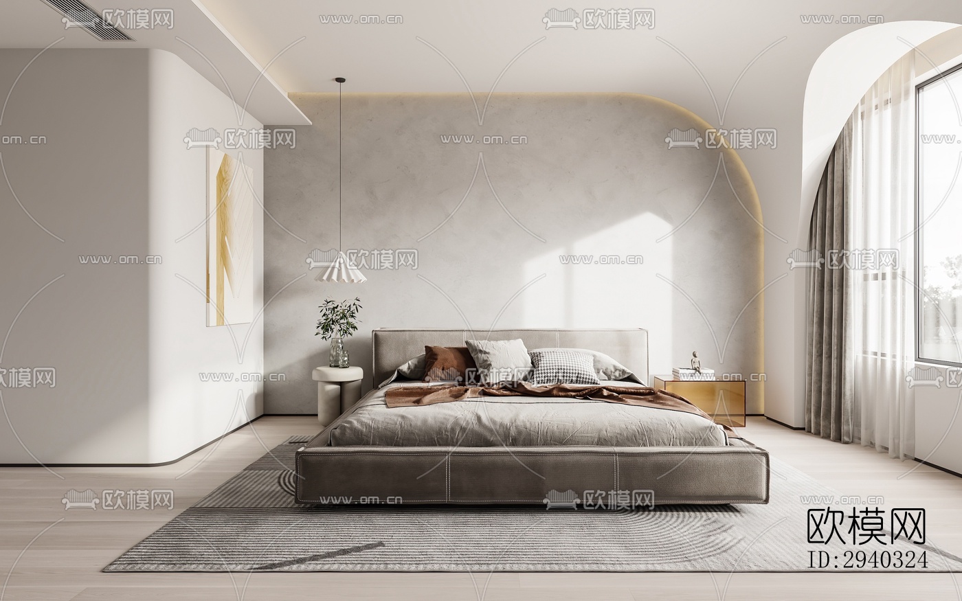 现代平层效果图下载（渲染图2）