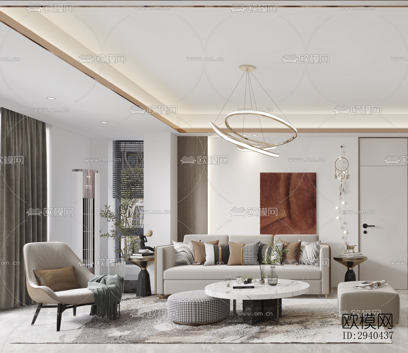 现代平层效果图下载（渲染图5）