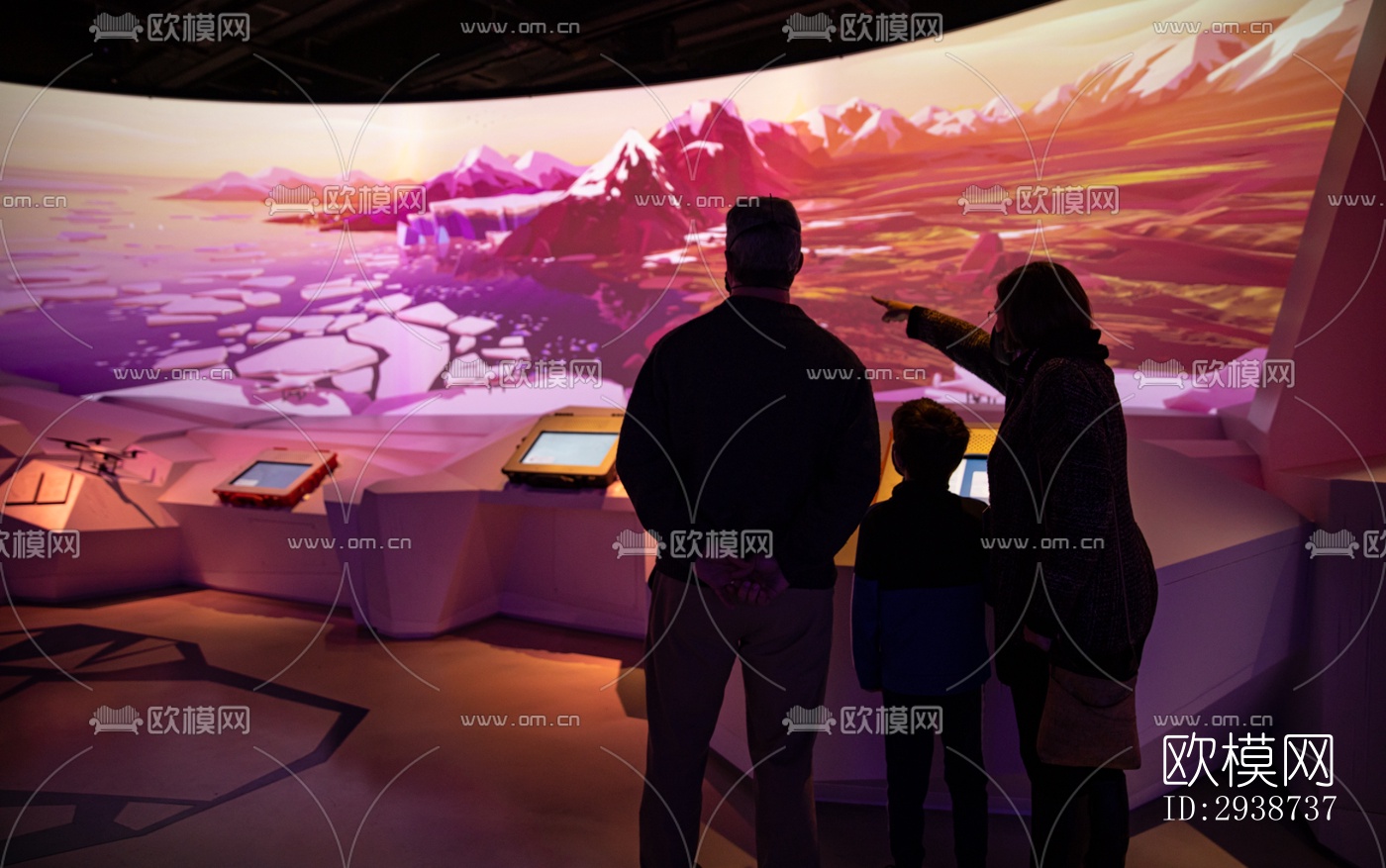 现代展览展厅效果图下载（渲染图1）