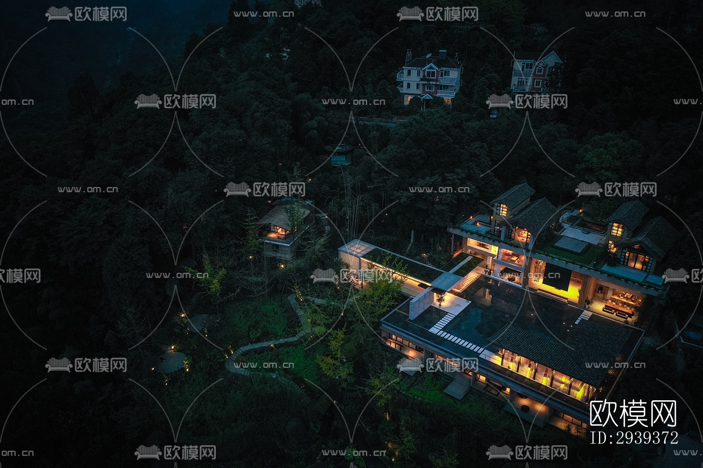 中式酒店民宿效果图下载（渲染图2）