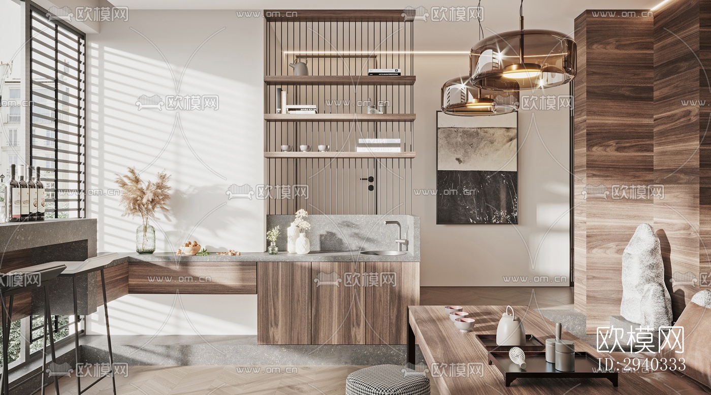 现代平层效果图下载（渲染图10）