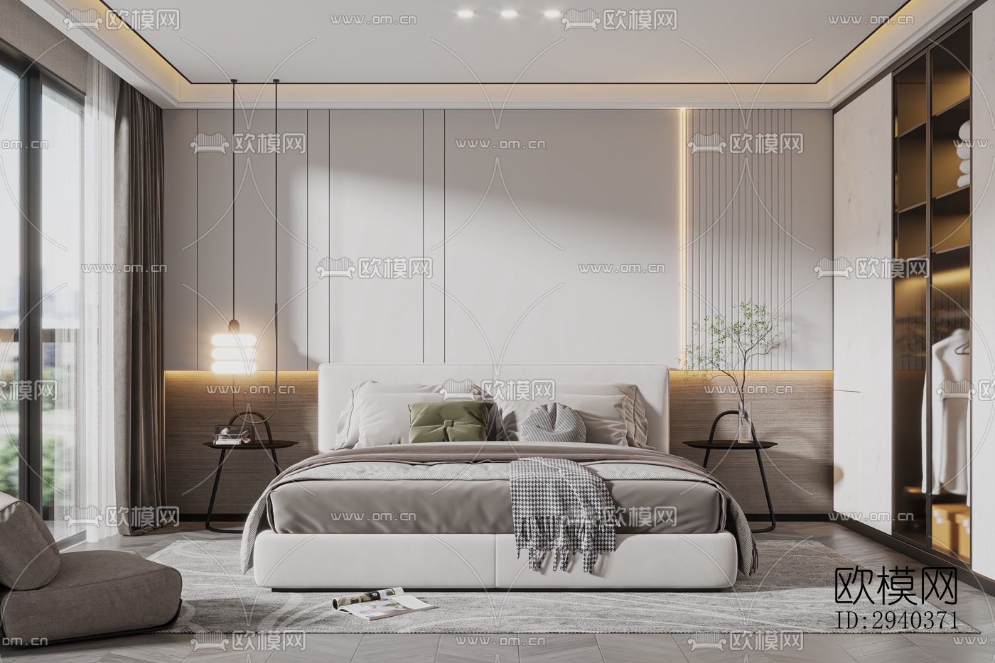 现代平层效果图下载（渲染图2）