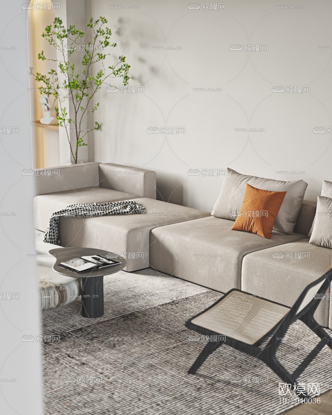 侘寂平层效果图下载（渲染图5）