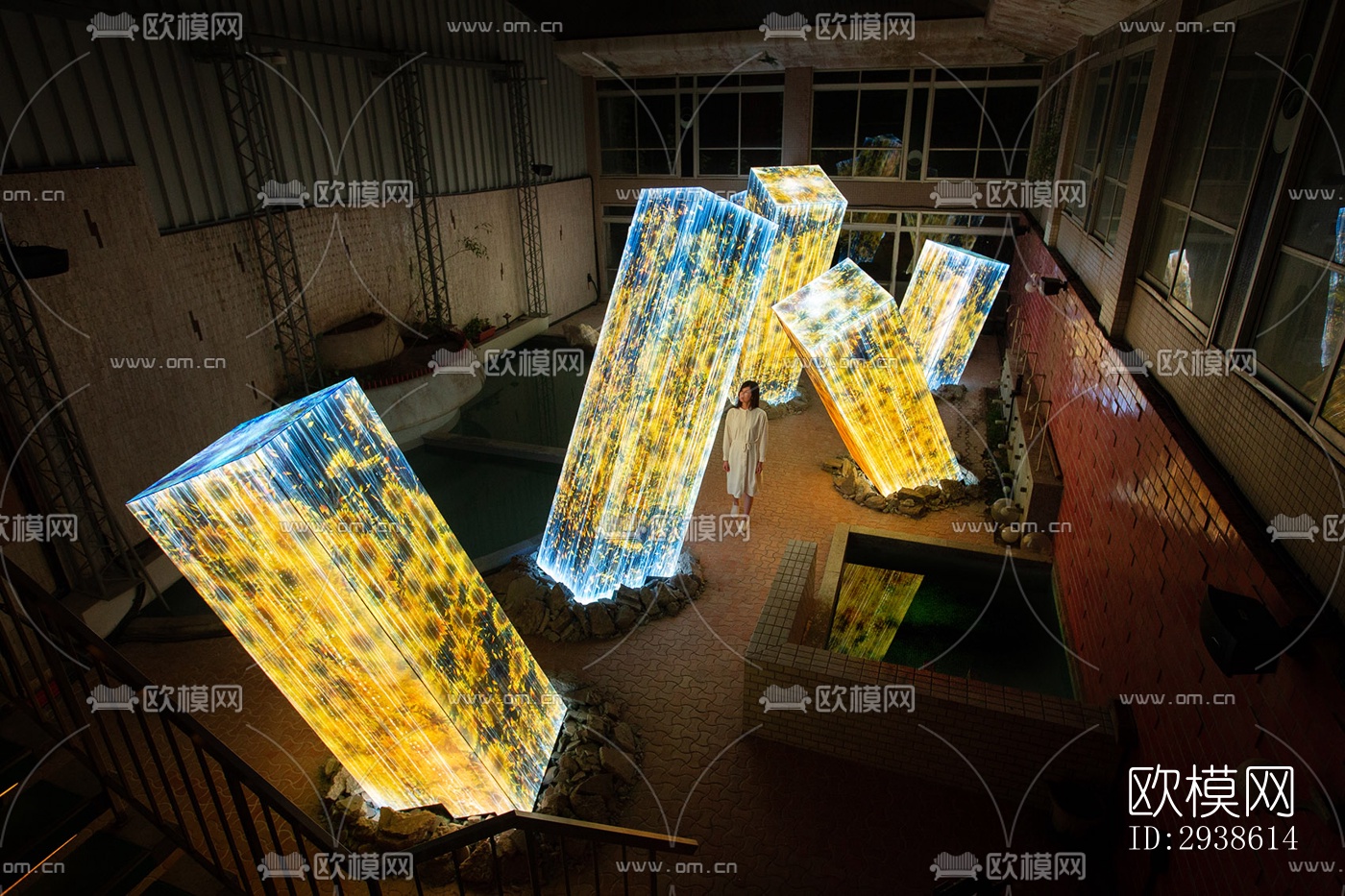 日式展览展厅效果图下载（渲染图1）