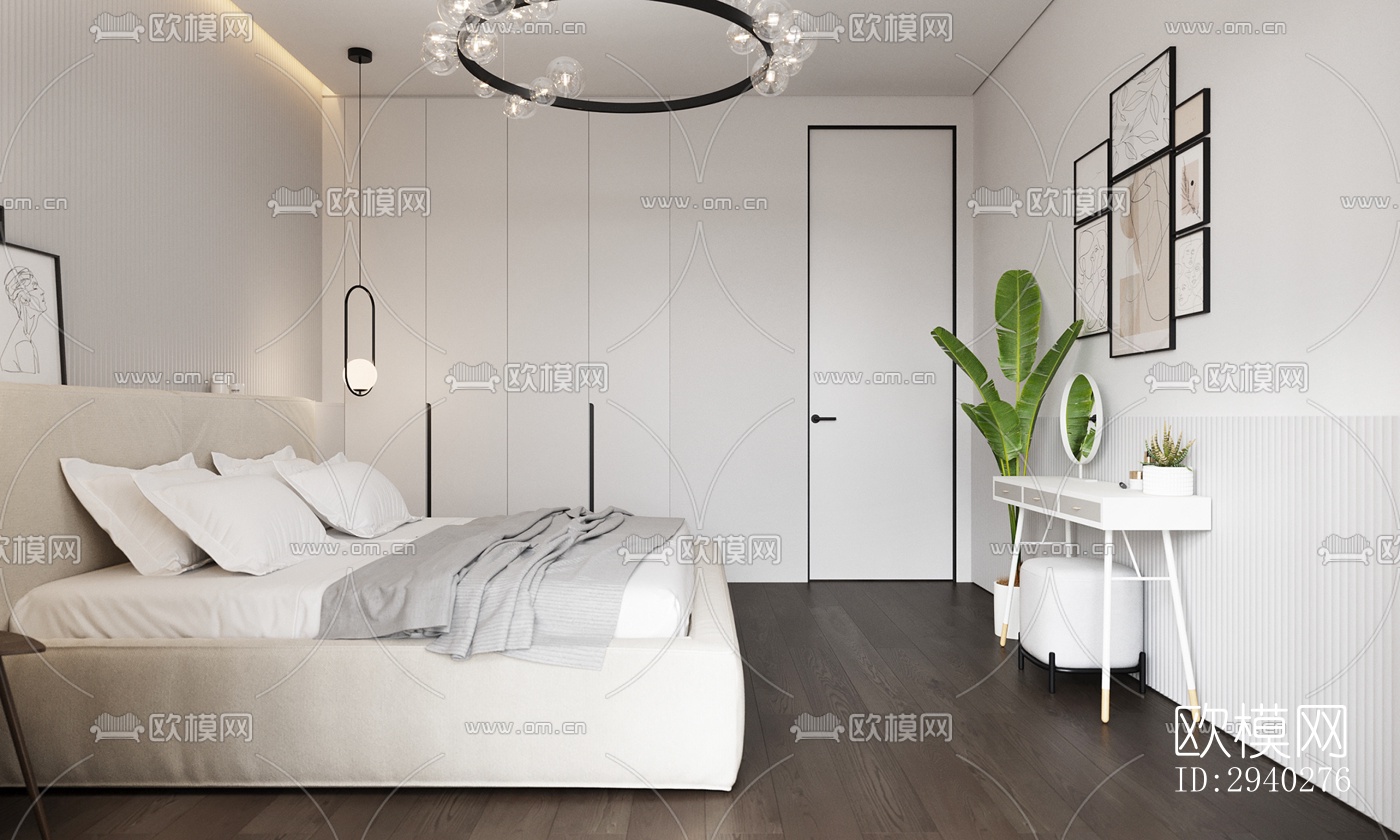 现代平层效果图下载（渲染图4）