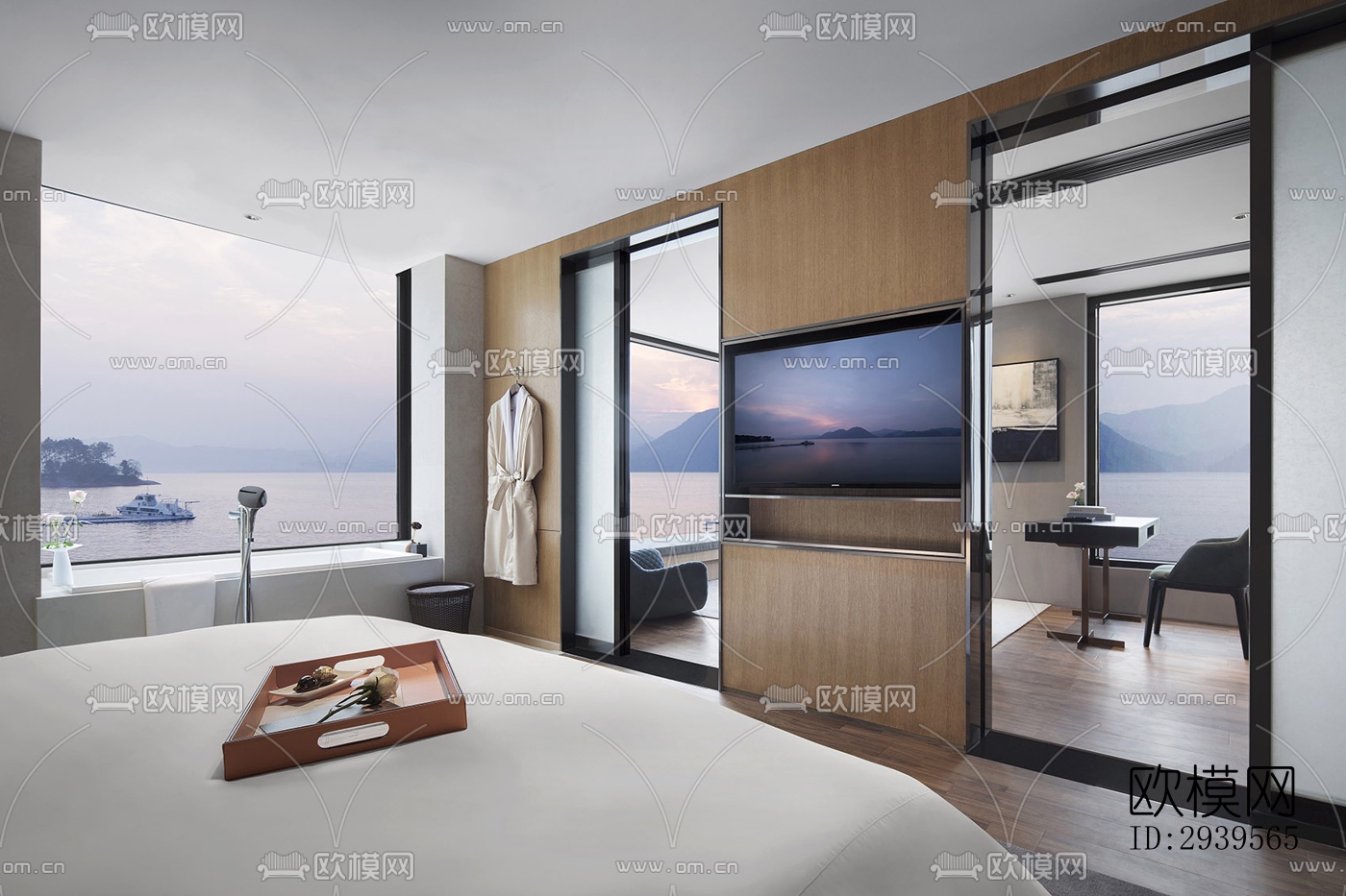 现代酒店民宿效果图下载（渲染图4）