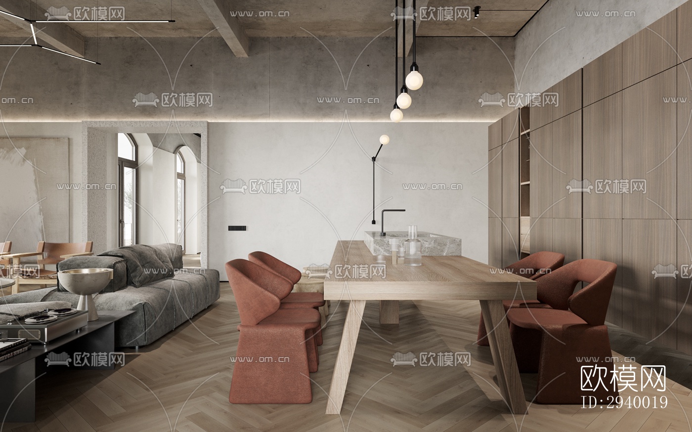 侘寂平层效果图下载（渲染图15）