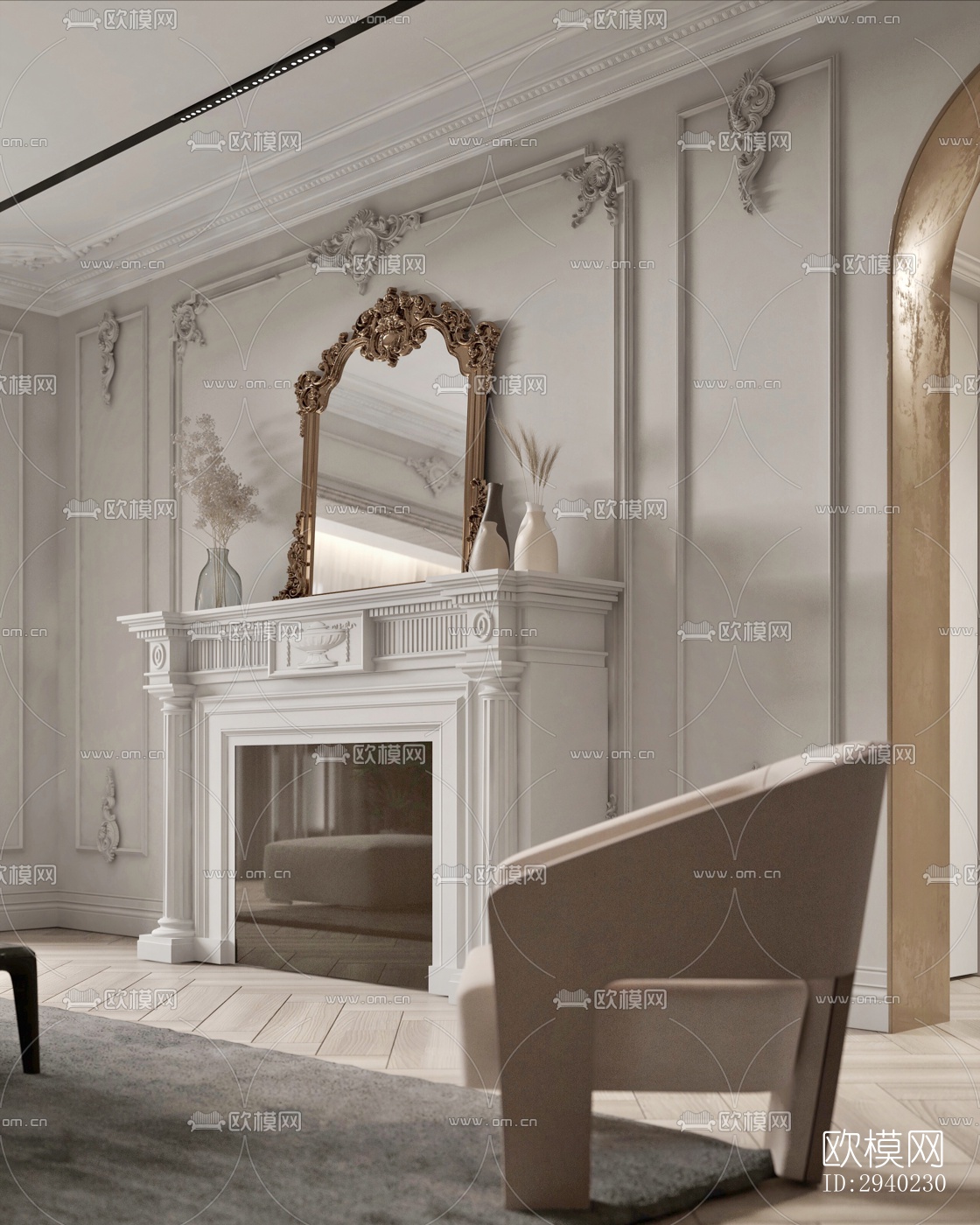 法式平层效果图下载（渲染图2）