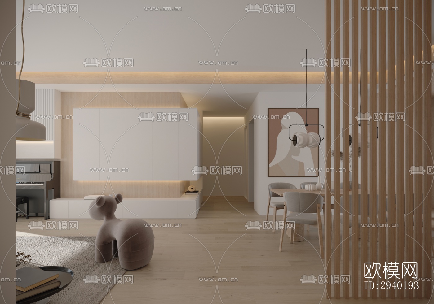 日式平层效果图下载（渲染图15）