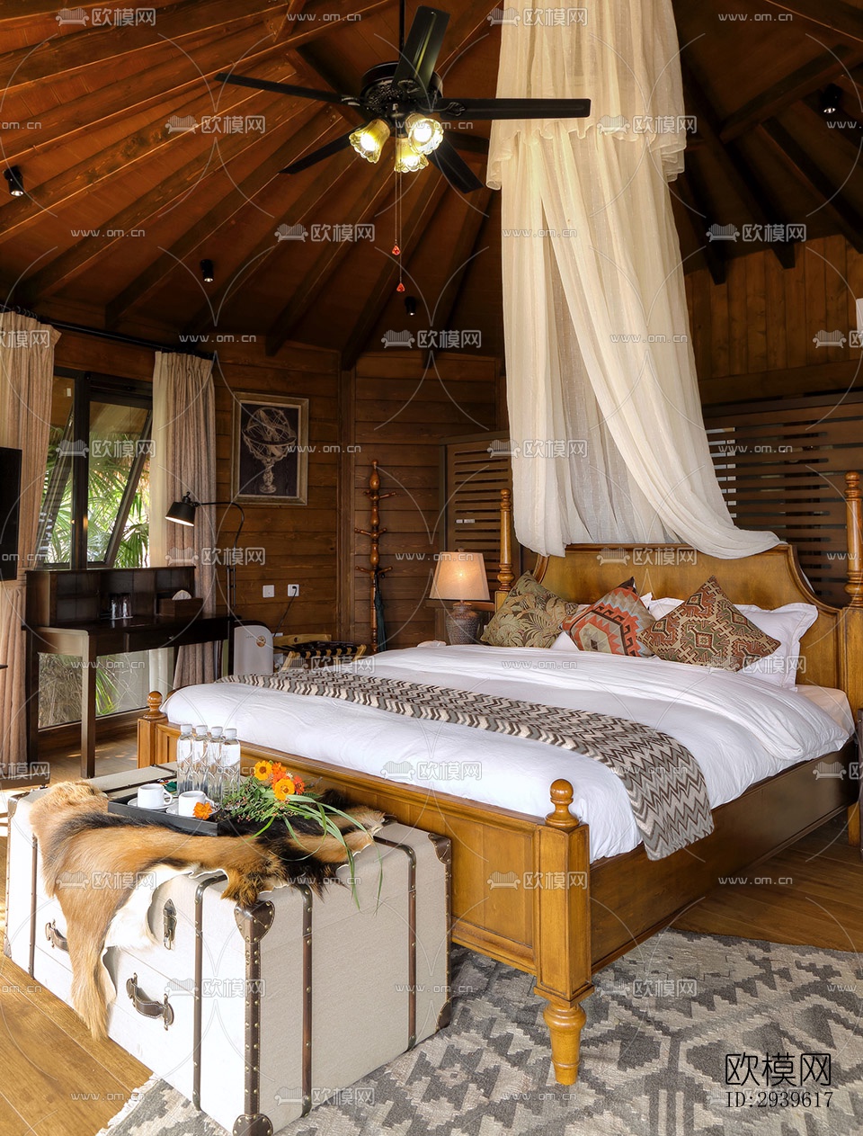 美式酒店民宿效果图下载（渲染图10）