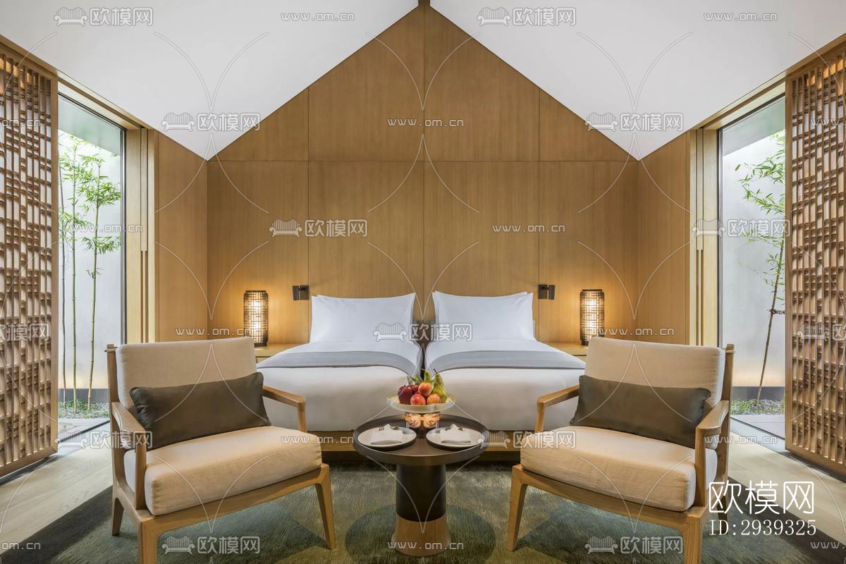 新中式酒店民宿效果图下载（渲染图6）