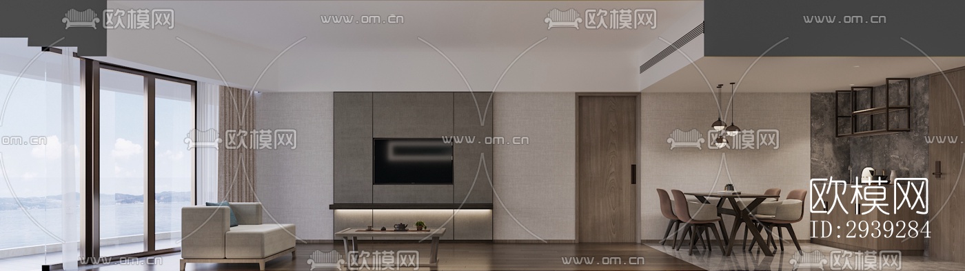 新中式酒店民宿效果图下载（渲染图5）