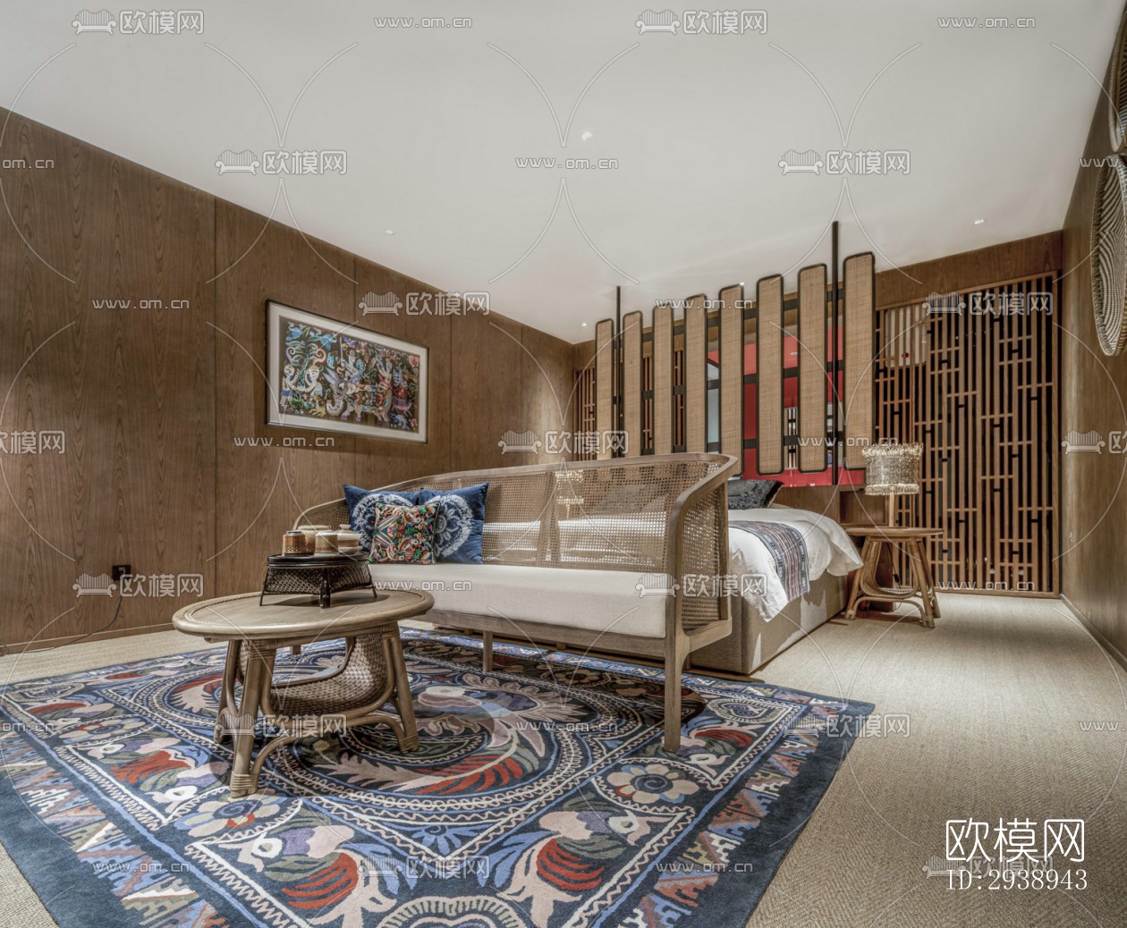 中式酒店民宿效果图下载（渲染图14）