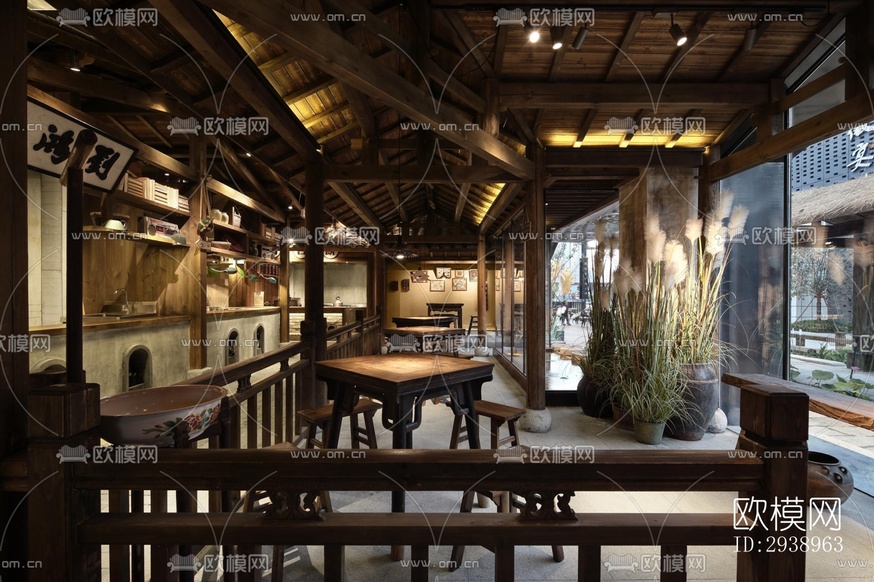 中式酒店民宿效果图下载(渲染图6)