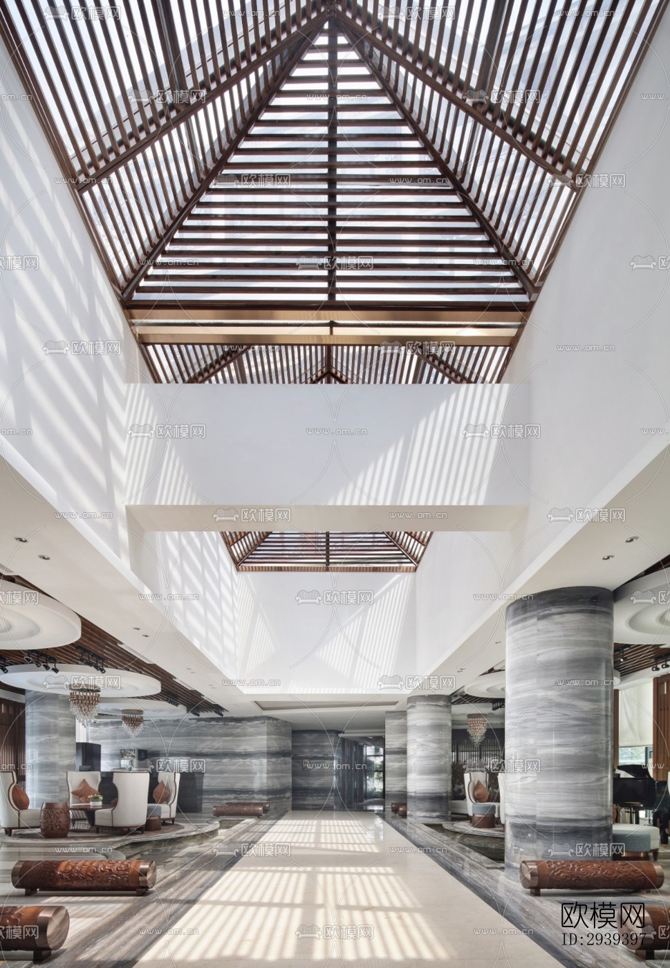 新中式酒店民宿效果图下载（渲染图1）