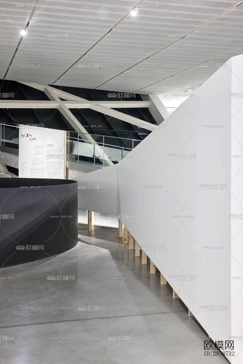 现代展览展厅效果图下载（渲染图2）