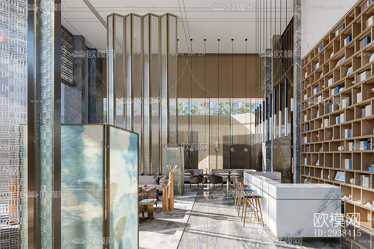 新中式售楼处效果图下载（渲染图11）