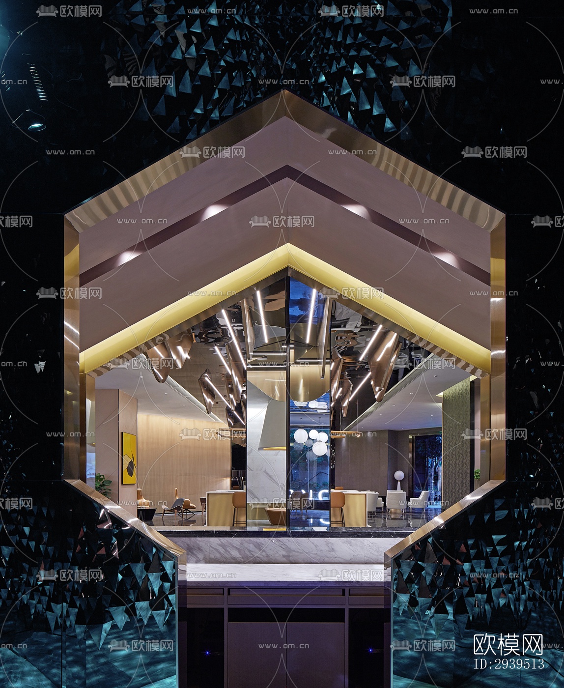 现代酒店民宿效果图下载（渲染图2）