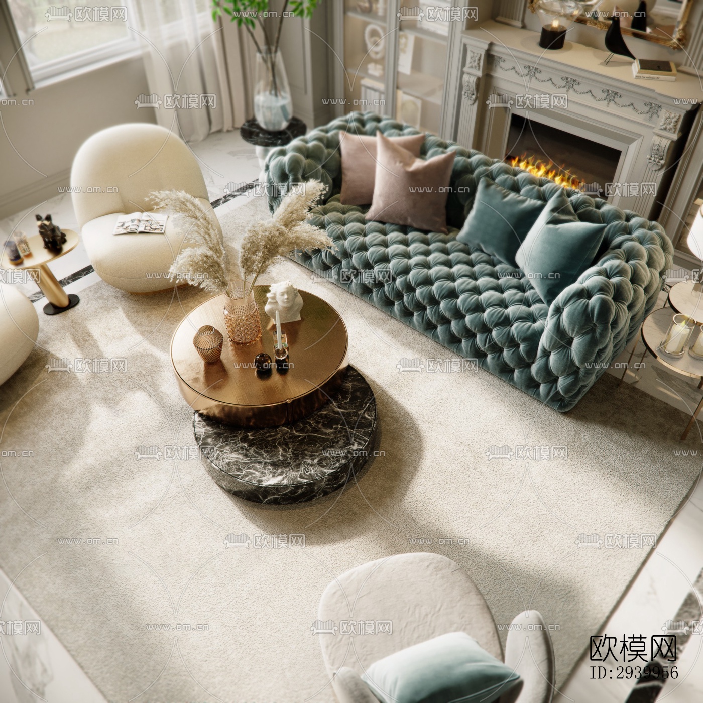 法式复式效果图下载（渲染图15）