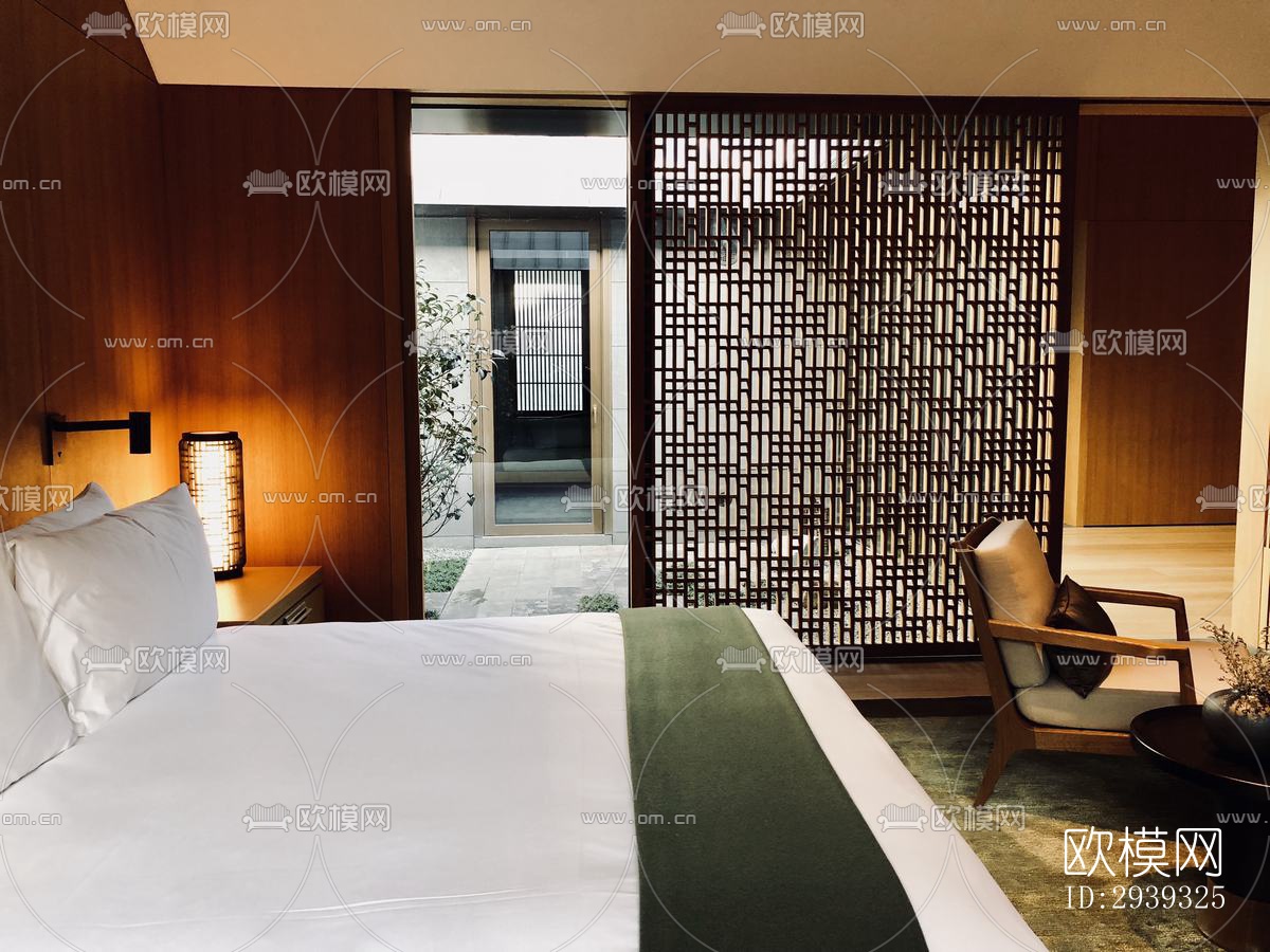 新中式酒店民宿效果图下载（渲染图14）