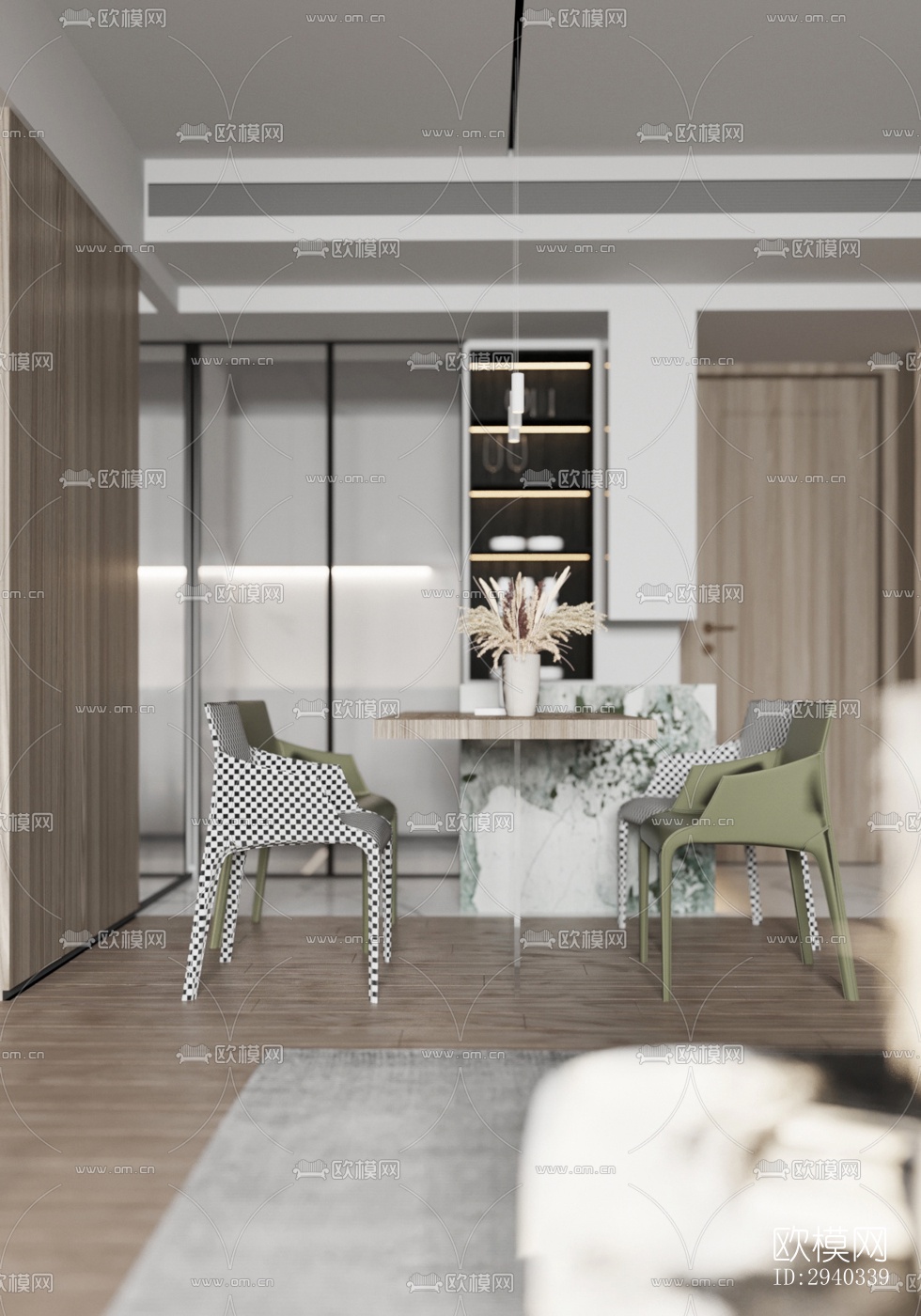 现代平层效果图下载（渲染图3）