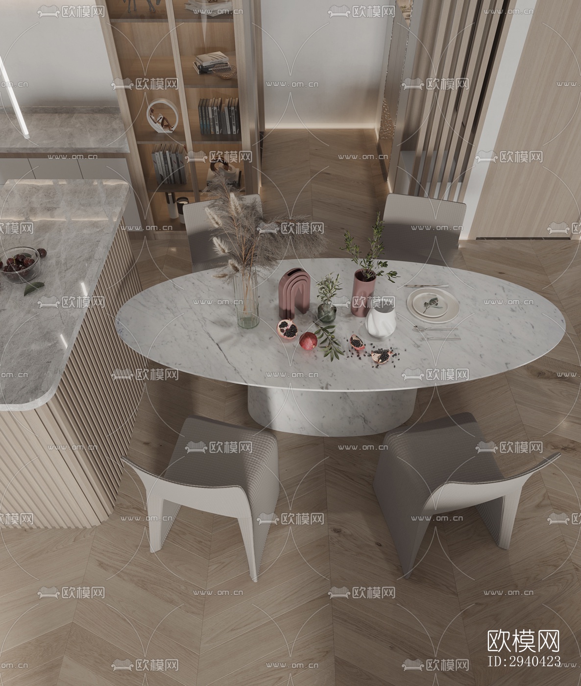 现代平层效果图下载（渲染图6）