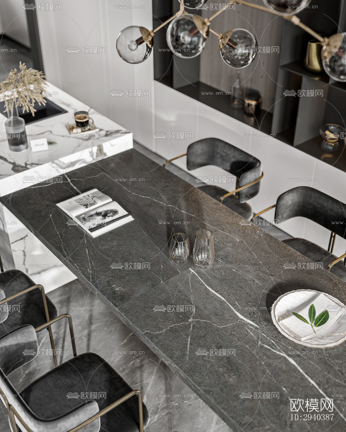 现代平层效果图下载（渲染图10）