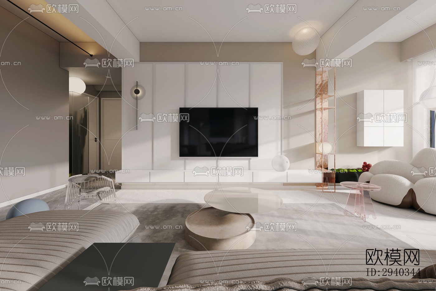 现代平层效果图下载（渲染图9）