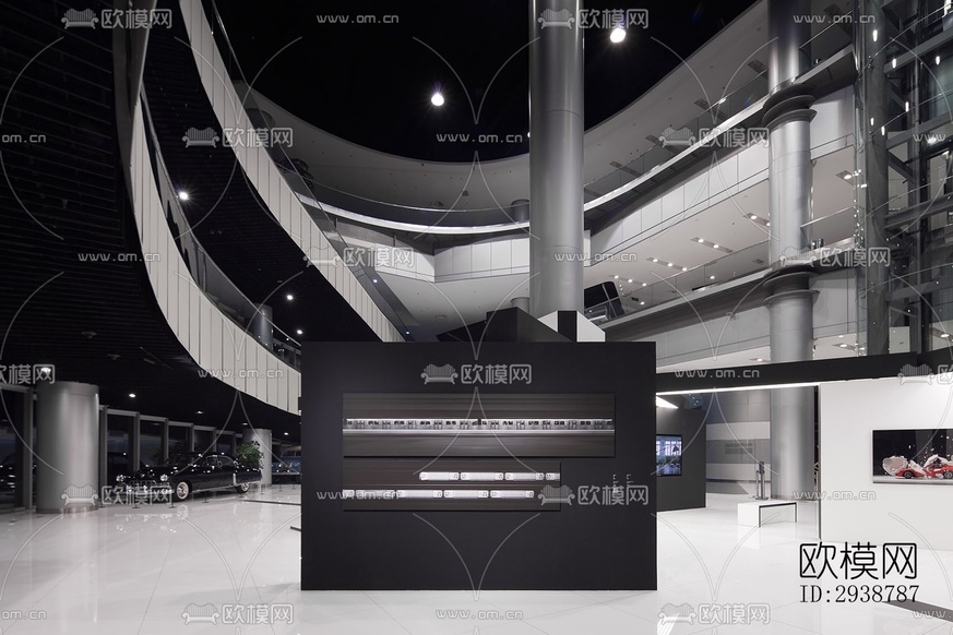 高级灰展览展厅效果图下载(渲染图19)