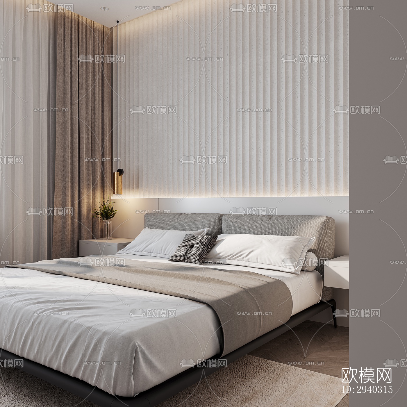 现代平层效果图下载（渲染图8）