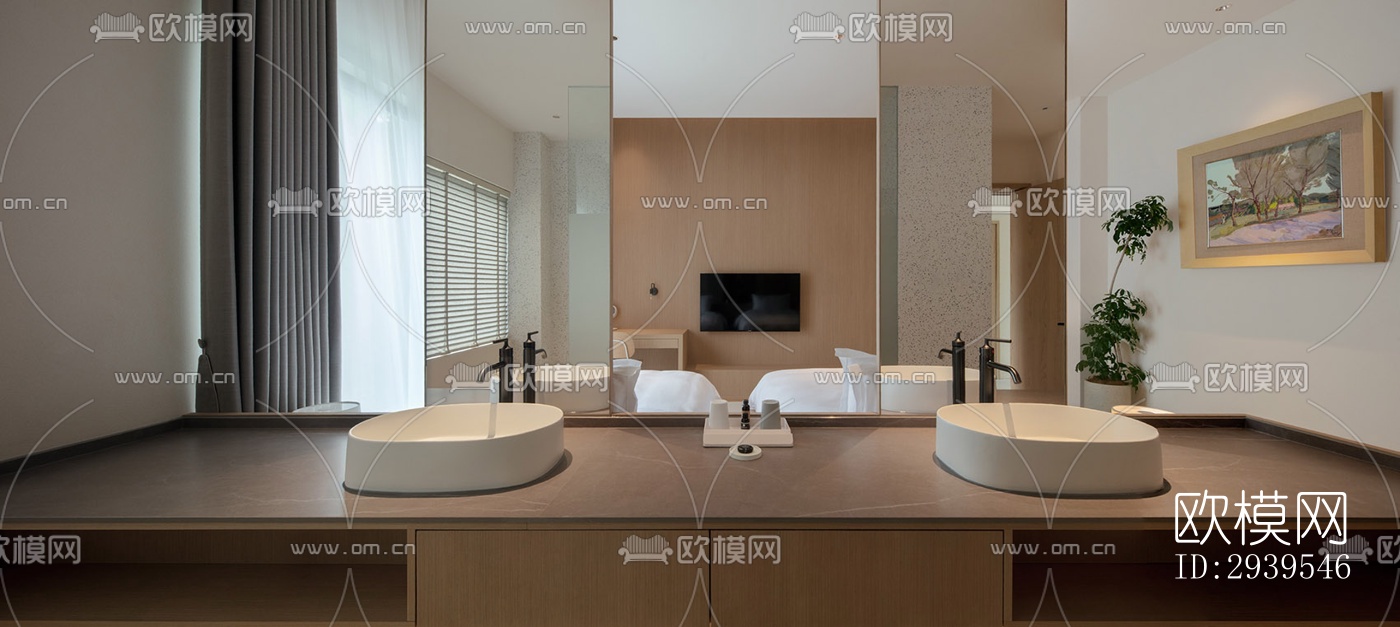 现代酒店民宿效果图下载（渲染图20）