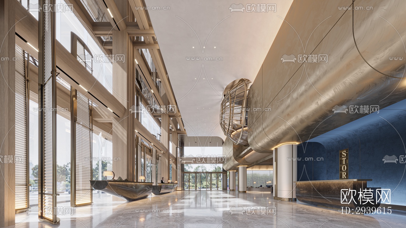 现代酒店民宿效果图下载（渲染图12）