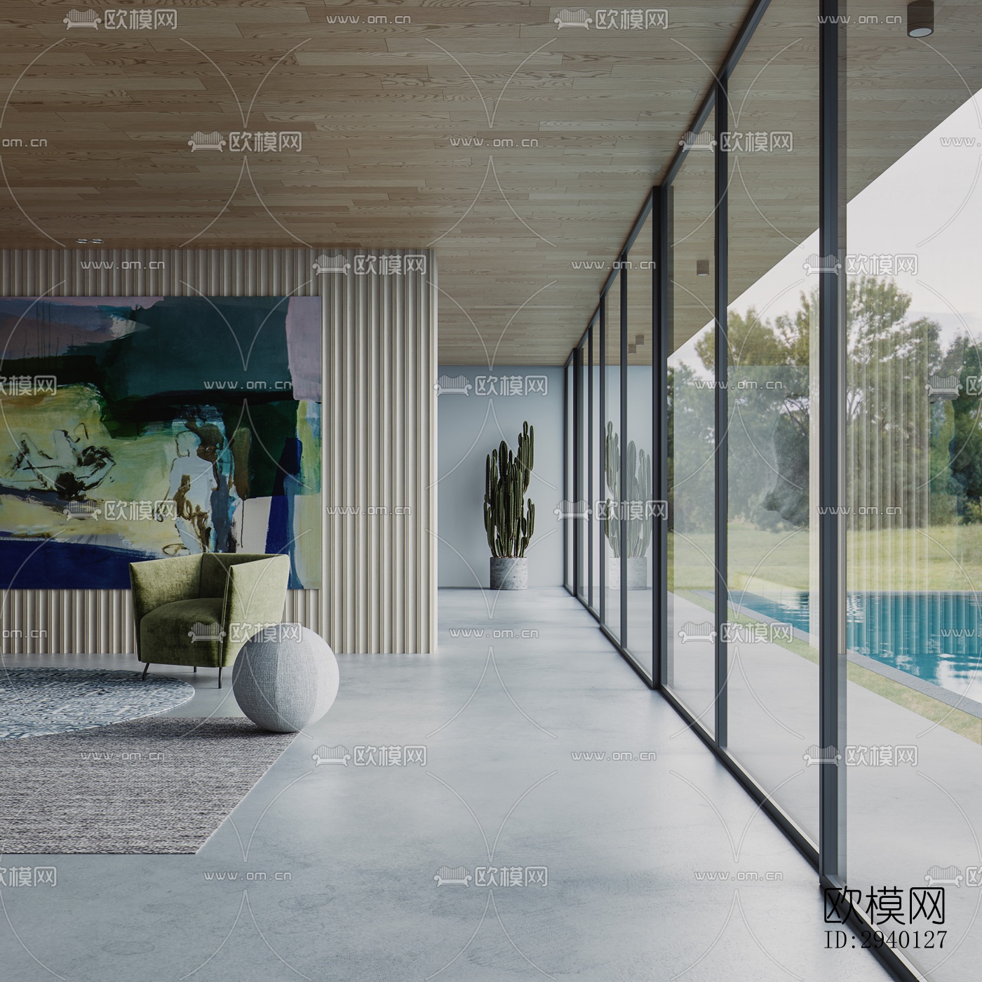 后现代平层效果图下载（渲染图4）