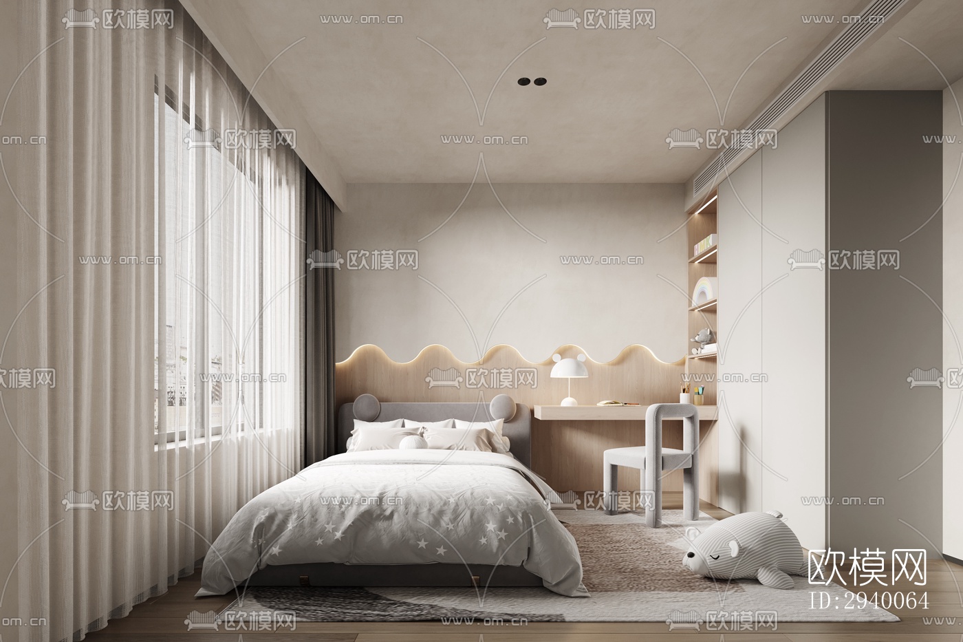 侘寂平层效果图下载（渲染图9）