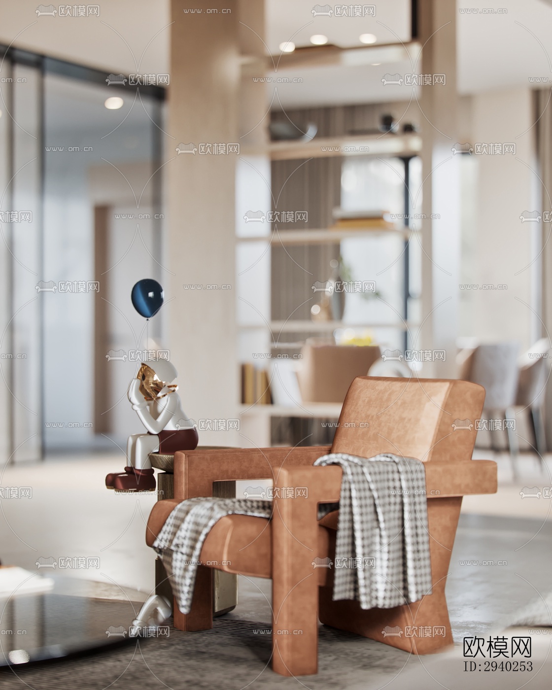 现代平层效果图下载（渲染图4）