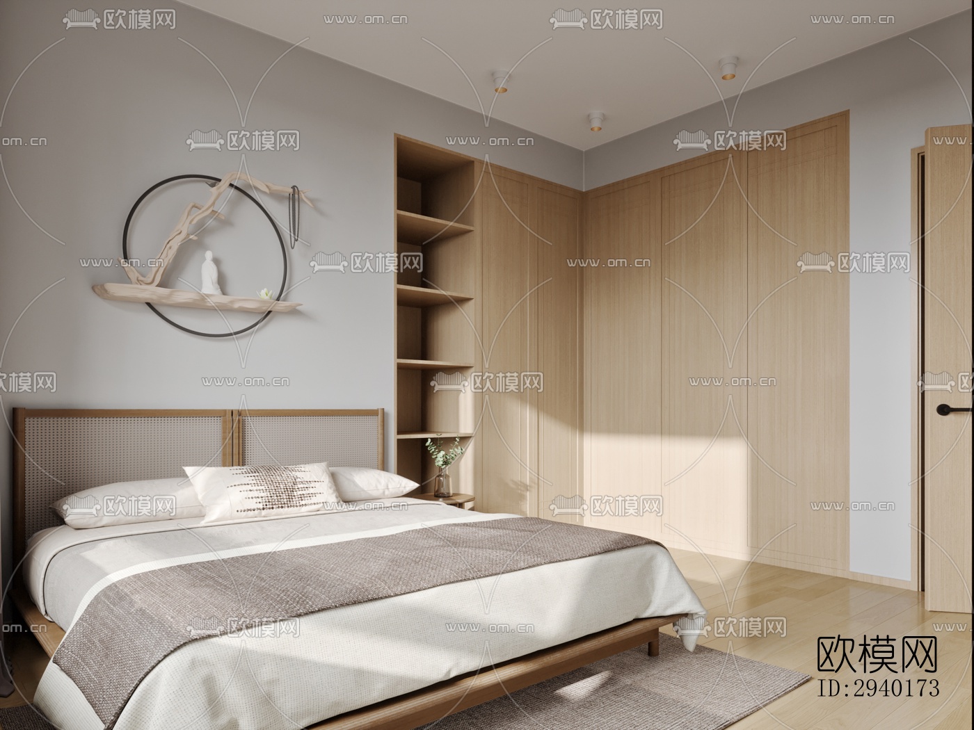 新中式平层效果图下载（渲染图15）