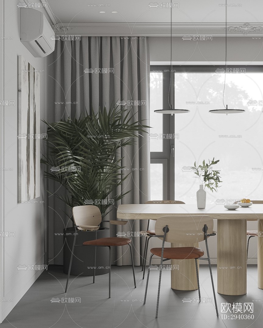 现代平层效果图下载（渲染图3）