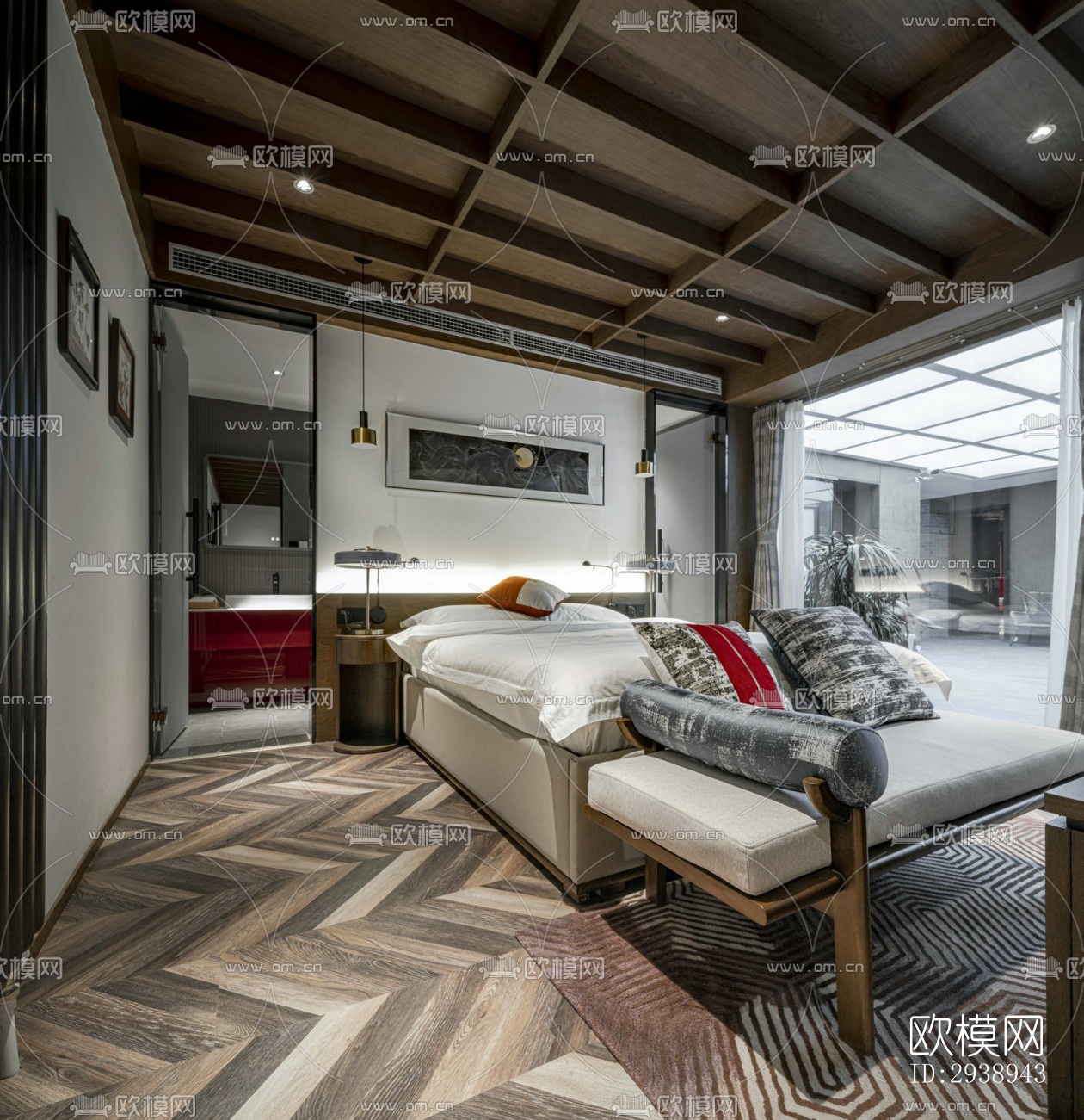 中式酒店民宿效果图下载（渲染图5）