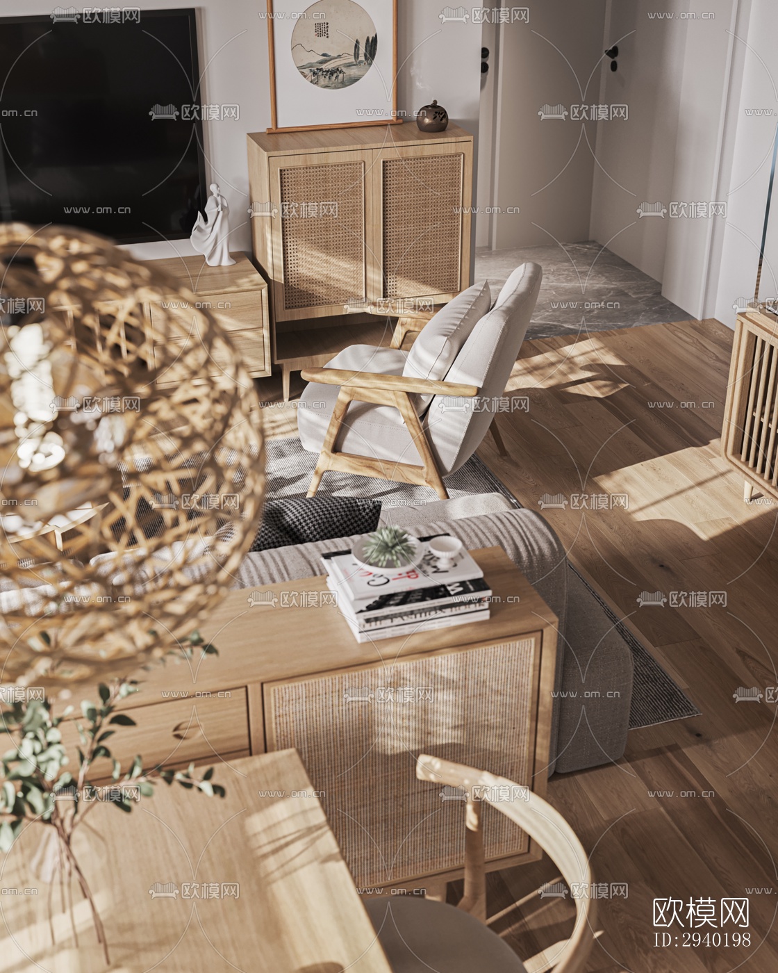 日式平层效果图下载（渲染图3）