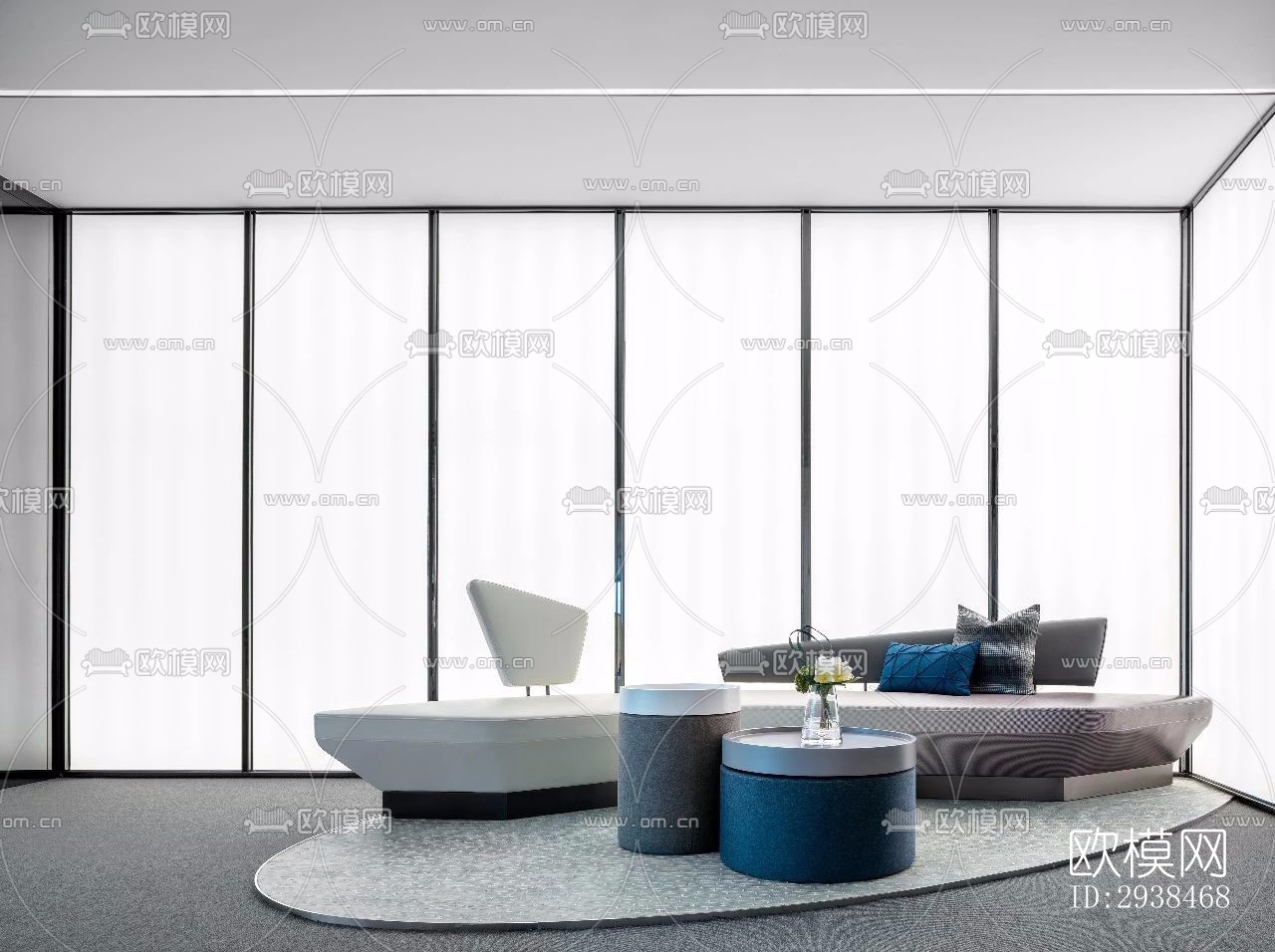 高级灰售楼处效果图下载（渲染图18）