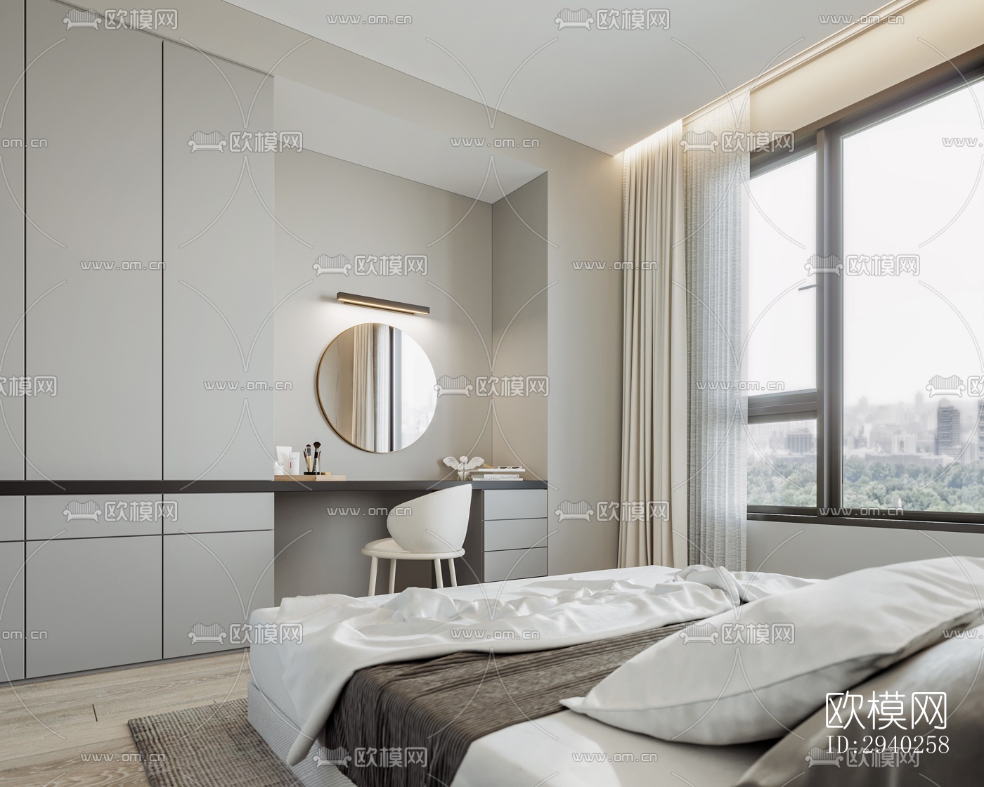 现代平层效果图下载（渲染图6）