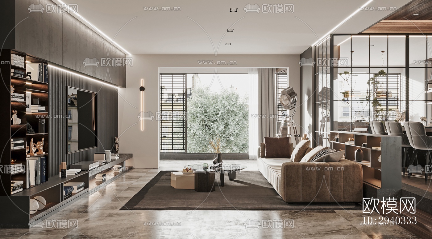 现代平层效果图下载（渲染图11）